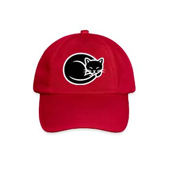 Minimalist Cat Silhouette - Baseball Cap - classic red - Front