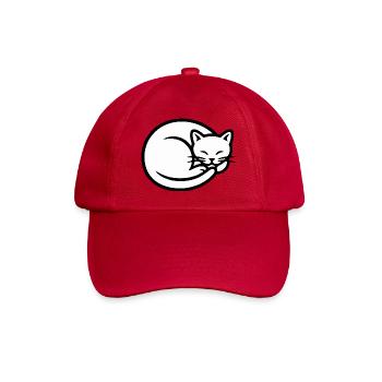 Schläfrige Katzensilhouette - Baseballkappe - klassisch Rot - Vorne