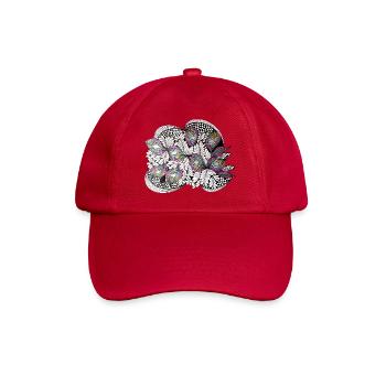 Peacock Feather Doodle Pattern - Baseball Cap - classic red - Front