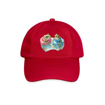 Zwei Frösche im Schwimmring - Baseballkappe - klassisch Rot - Vorne