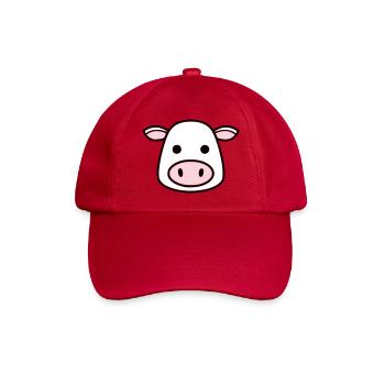 Mignonne Tête de Vache Visage Vector de la BD - Casquette classique - rouge classique - Devant