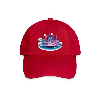 Neon Space City Skyline - Baseball Cap - classic red - Front