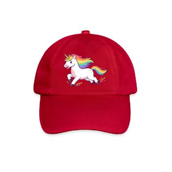 Regenbogen-Einhorn-Burst - Baseballkappe - klassisch Rot - Vorne