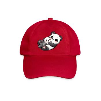 Mom panda bear cuddles with her sweet little one - Baseball Cap - classic red - Front