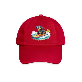 Un teckel fait du surf au soleil - Casquette classique - rouge classique - Devant