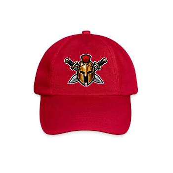 Spartanischer Helm mit Schwertern - Baseballkappe - klassisch Rot - Vorne