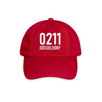 0211 Vorwahl Düsseldorf NRW Rhein - Baseballkappe - klassisch Rot - Vorne