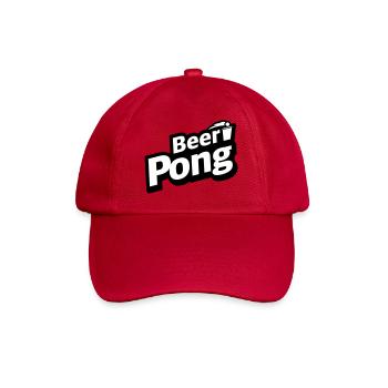 Beer Pong Logo mit Becher - Baseballkappe - klassisch Rot - Vorne