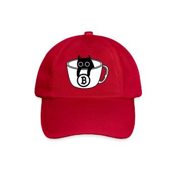 Crypto Katze Kaffeetasse Design - Baseballkappe - klassisch Rot - Vorne