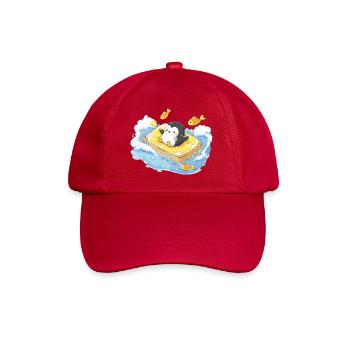 Käpt'n Pinguin auf Orangensurfbrett - Baseballkappe - klassisch Rot - Vorne