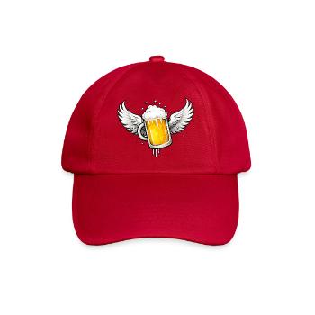 Beer mug with wings – cool fun motif - Baseball Cap - classic red - Front