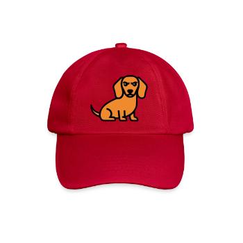 Dackel Hund Braun Comic - Baseballkappe - klassisch Rot - Vorne
