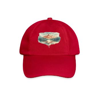 Pastel Mountain Lake - Baseball Cap - classic red - Front