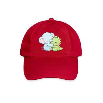 Best Friends Forever – Cute Elephant & Dino - Baseball Cap - classic red - Front