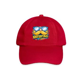 Vatertag mit Schnurrbart Sonnenbrille - Baseballkappe - klassisch Rot - Vorne