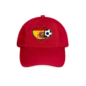 Spanien Flagge Fußball mit Herz - Baseballkappe - klassisch Rot - Vorne