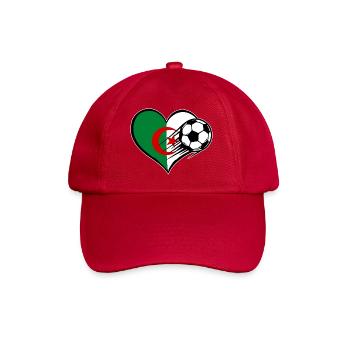 Algeria Flag Football with Heart - Baseball Cap - classic red - Front
