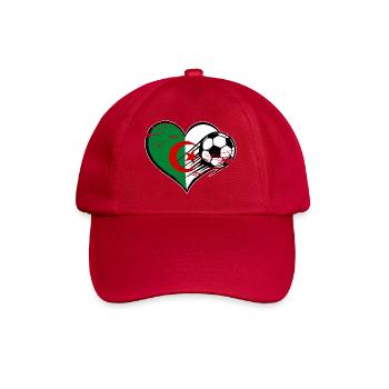 Algeria Flag Football with Heart - Baseball Cap - classic red - Front