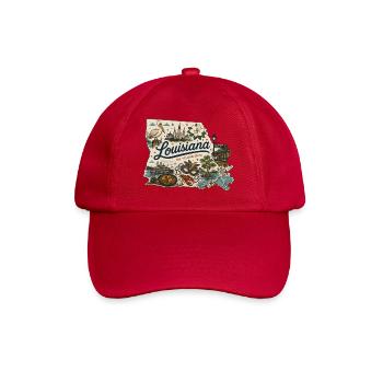 Louisiana Pelican State Vintage Reiseaufkleber - Baseballkappe - klassisch Rot - Vorne