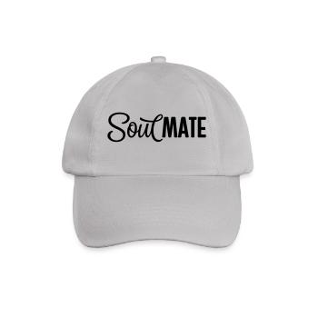 SoulMATE Soulmate Partnerlook Geschenk Spruch - Baseballkappe - Grau - Vorne