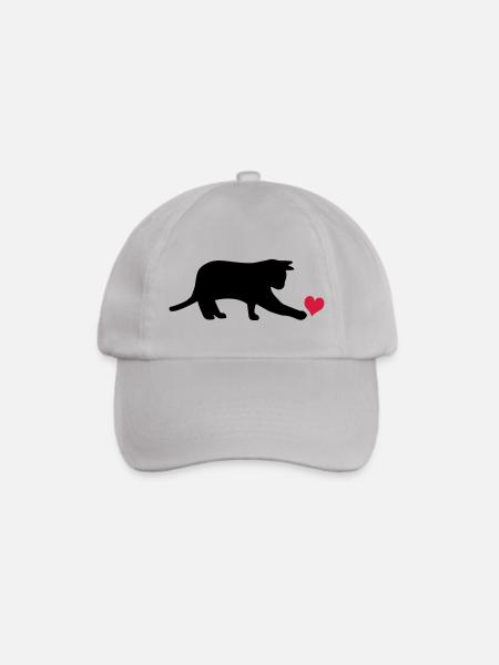 Katze - Baseballkappe - Grau