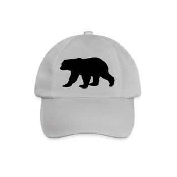 bear silhouette - Baseballkappe - Grau - Vorne