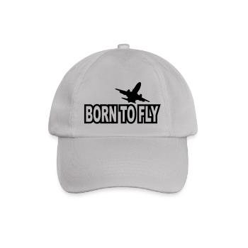 born to fly - Baseballkappe - Grau - Vorne