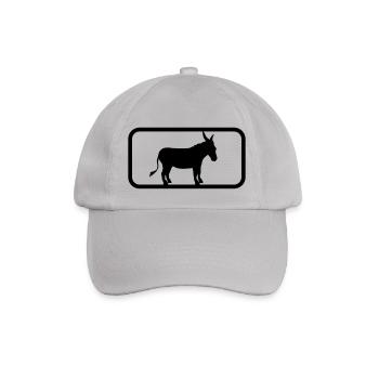 button sport logo cool esel pferd pony klein packe - Baseballkappe - Grau - Vorne