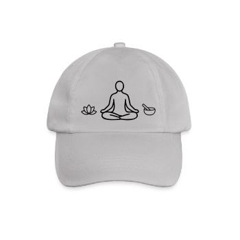 Meditation & Achtsamkeit – Zen-Linie – Flexdruck - Baseballkappe - Grau - Vorne