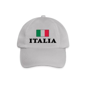 Italienfahne mit Italia Schriftzug - Baseballkappe - Grau - Vorne