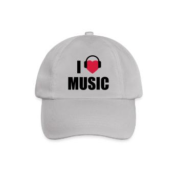i love music - Baseballkappe - Grau - Vorne