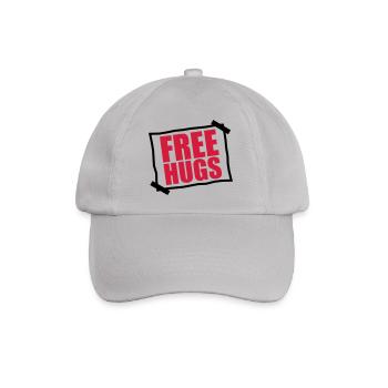 papier aufgeklebt zettel notiz free hugs kostenlos - Baseballkappe - Grau - Vorne
