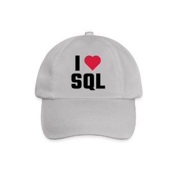 Ich liebe SQL - Baseballkappe - Grau - Vorne