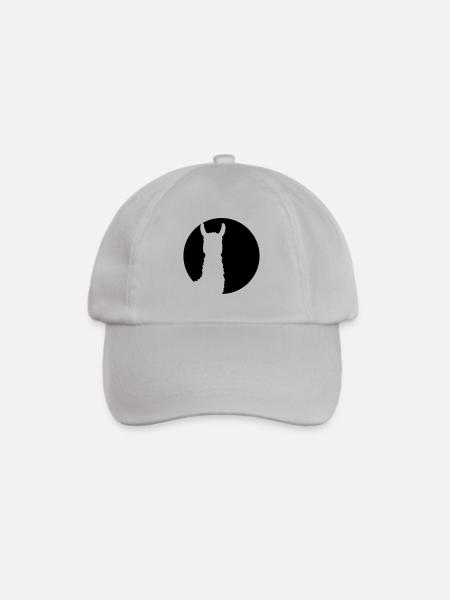 logo rund kreis silhouette schwarz umriss lama kam - Baseballkappe - Grau