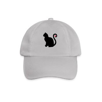 katze schwarz herz - Baseballkappe - Grau - Vorne