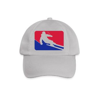button rahmen schild ski fahren runter berg winter - Baseballkappe - Grau - Vorne