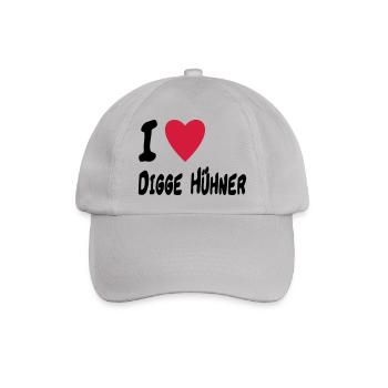 i love digge huehner - Baseballkappe - Grau - Vorne