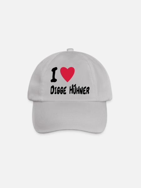 i love digge huehner - Baseballkappe - Grau