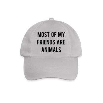 Most of my Friends are animals - Baseballkappe - Grau - Vorne
