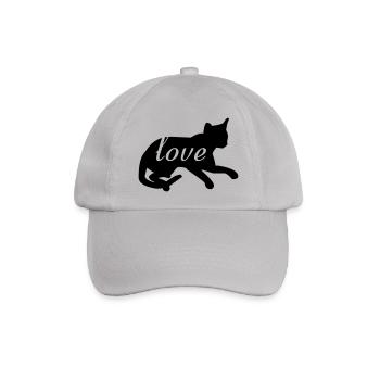 Katzenliebe - Baseballkappe - Grau - Vorne