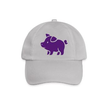 Schweinchen Pink Sau Eber - Baseballkappe - Grau - Vorne
