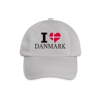 I LOVE DANMARK - Baseballkappe - Grau - Vorne