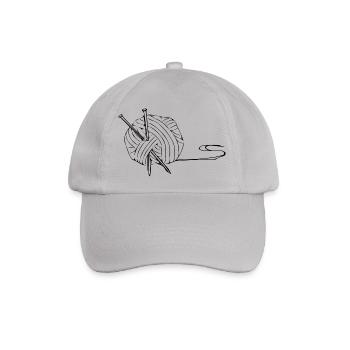 Stricken Stricknadeln wolle Geschenkidee Geschenk - Baseballkappe - Grau - Vorne