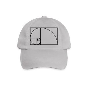 Fibonacci Spirale Mathematik Geschenk Idee Nerd - Baseballkappe - Grau - Vorne