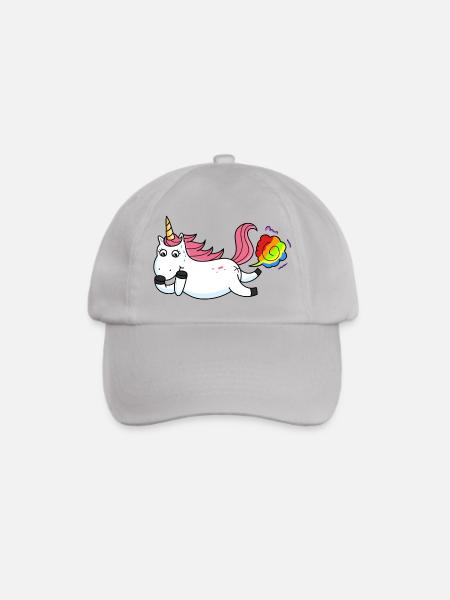 Furzendes Einhorn Regenbogen - Baseballkappe - Grau