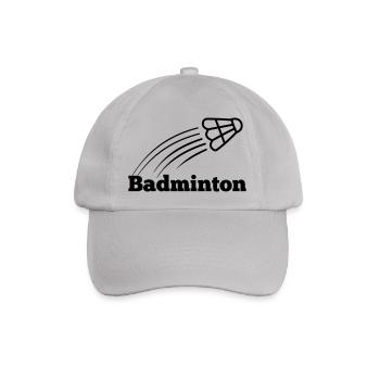 Badmintontext mit hochfliegendem Shuttle - Baseballkappe - Grau - Vorne
