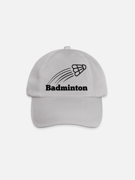 Badmintontext mit hochfliegendem Shuttle - Baseballkappe - Grau