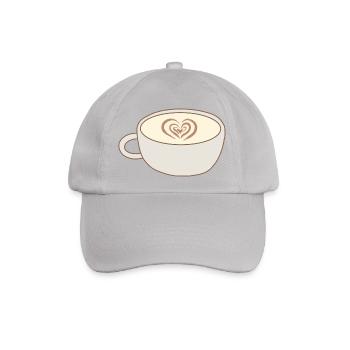 Heart Latte Cup Kunst - Baseballkappe - Grau - Vorne
