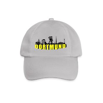 Dortmund Skyline in Schwarz Gelb 2 - Baseballkappe - Grau - Vorne