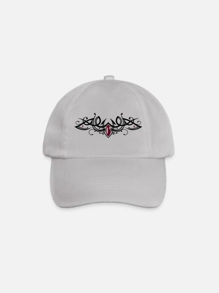 Tribal Tattoo Ornament mit Edelstein - Baseballkappe - Grau
